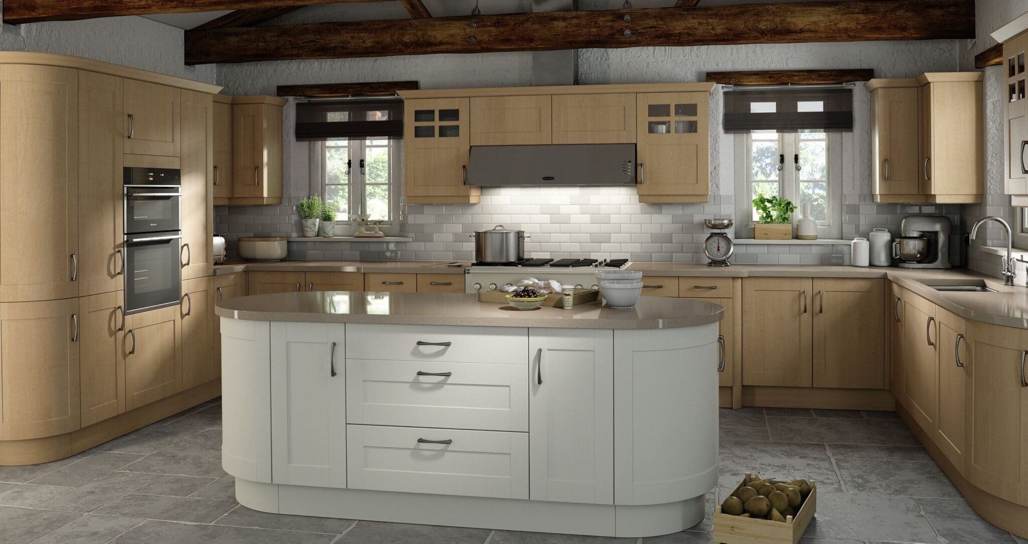Trojan in Oak and Pure White